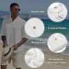 COOFANDY Men’s Casual Henley Shirts Long Sleeve Band Collar Lightweight Beach Shirts Summer T-Shirts(All White)