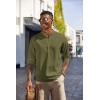 COOFANDY Men’s Casual Henley Shirts Long Sleeve Band Collar Lightweight Beach Shirts Summer T-Shirts(Army Green)