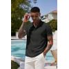 COOFANDY Men’s Casual Henley Tee Shirt Band Collar Short Sleeve Summer Beach Hippie T Shirts(Black)