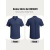 COOFANDY Men’s Casual Henley Tee Shirt Band Collar Short Sleeve Summer Beach Hippie T Shirts(Navy Blue)