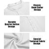 COOFANDY Men’s Casual Henley Tee Shirt Band Collar Short Sleeve Summer Beach Hippie T Shirts(White)