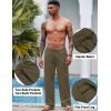 COOFANDY Mens Casual Linen Pants Elastic Waist Linen Pants Drawstring Summer Beach Yoga Linen Trouser(A- Army Green)