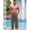 COOFANDY Mens Casual Linen Pants Elastic Waist Linen Pants Drawstring Summer Beach Yoga Linen Trouser(A- Army Green)