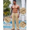 COOFANDY Mens Casual Linen Pants Elastic Waist Linen Pants Drawstring Summer Beach Yoga Linen Trouser(A- Beige)