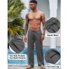 COOFANDY Mens Casual Linen Pants Elastic Waist Linen Pants Drawstring Summer Beach Yoga Linen Trouser(A- Dark Grey)
