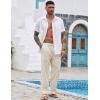 COOFANDY Mens Casual Linen Pants Elastic Waist Linen Pants Drawstring Summer Beach Yoga Linen Trouser(A- Linen Khaki)