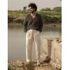 COOFANDY Mens Casual Linen Pants Elastic Waist Linen Pants Drawstring Summer Beach Yoga Linen Trouser(A- Linen Khaki)