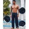 COOFANDY Mens Casual Linen Pants Elastic Waist Linen Pants Drawstring Summer Beach Yoga Linen Trouser(A- Navy Blue)