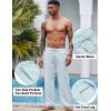 COOFANDY Mens Casual Linen Pants Elastic Waist Linen Pants Drawstring Summer Beach Yoga Linen Trouser(A- Sky Blue)