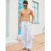 COOFANDY Mens Casual Linen Pants Elastic Waist Linen Pants Drawstring Summer Beach Yoga Linen Trouser(A- Sky Blue)
