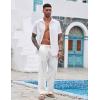 COOFANDY Mens Casual Linen Pants Elastic Waist Linen Pants Drawstring Summer Beach Yoga Linen Trouser(A- White)