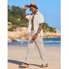 COOFANDY Mens Casual Linen Pants Elastic Waist Linen Pants Drawstring Summer Beach Yoga Linen Trouser(Khaki)