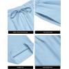 COOFANDY Mens Casual Linen Pants Elastic Waist Linen Pants Drawstring Summer Beach Yoga Linen Trouser(Light Blue)