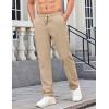 COOFANDY Mens Casual Pants Elastic Waist Chino Pants Lightweight Drawstring Pants with Pockets(A_khaki)