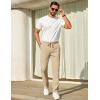 COOFANDY Mens Casual Pants Elastic Waist Chino Pants Lightweight Drawstring Pants with Pockets(A_khaki)