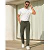 COOFANDY Mens Casual Pants Elastic Waist Chino Pants Lightweight Drawstring Pants with Pockets(Army Green)