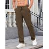 COOFANDY Mens Casual Pants Elastic Waist Chino Pants Lightweight Drawstring Pants with Pockets(Brown)