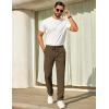 COOFANDY Mens Casual Pants Elastic Waist Chino Pants Lightweight Drawstring Pants with Pockets(Brown)