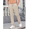 COOFANDY Mens Casual Pants Elastic Waist Chino Pants Lightweight Drawstring Pants with Pockets(Light Khaki)