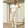 COOFANDY Mens Casual Pants Elastic Waist Chino Pants Lightweight Drawstring Pants with Pockets(Light Khaki)