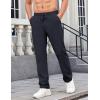 COOFANDY Mens Casual Pants Elastic Waist Chino Pants Lightweight Drawstring Pants with Pockets(Navy Blue)