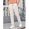 COOFANDY Mens Casual Pants Elastic Waist Chino Pants Lightweight Drawstring Pants with Pockets(Off-white)