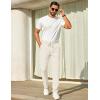 COOFANDY Mens Casual Pants Elastic Waist Chino Pants Lightweight Drawstring Pants with Pockets(Off-white)