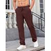 COOFANDY Mens Casual Pants Elastic Waist Chino Pants Lightweight Drawstring Pants with Pockets(Wine Red)