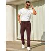 COOFANDY Mens Casual Pants Elastic Waist Chino Pants Lightweight Drawstring Pants with Pockets(Wine Red)