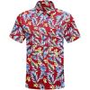 COOFANDY Mens Casual Shirts Short Sleeve Button Down Shirts Fashion Textured Summer Beach Shirt(Hawaii Flowers)