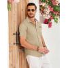 COOFANDY Men’s Casual Short Sleeve Button Down Dress Shirt Plaid Collar Denim Work Shirts(A – Khaki- No Pocket)