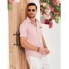 COOFANDY Men’s Casual Short Sleeve Button Down Dress Shirt Plaid Collar Denim Work Shirts(A – Pink – No Pocket)