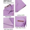 COOFANDY Men’s Casual Short Sleeve Button Down Dress Shirt Plaid Collar Denim Work Shirts(A – Purple – No Pocket)