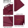 COOFANDY Men’s Casual Short Sleeve Button Down Dress Shirt Plaid Collar Denim Work Shirts(A – Wine Red – No Pocket)