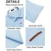 COOFANDY Men’s Casual Short Sleeve Button Down Dress Shirt Plaid Collar Denim Work Shirts(B – Clear Blue – No Pocket)