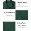 COOFANDY Mens Casual Short Sleeve Button Down Shirts Cuban Linen Textured Shirt Summer Beach Wear(Green)