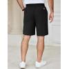 COOFANDY Men’s Casual Shorts Cotton Elastic Waist Drawstring Shorts Lightweight Summer Beach Shorts(2 Pack  Black  White)