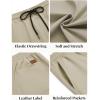 COOFANDY Men’s Casual Shorts Cotton Elastic Waist Drawstring Shorts Lightweight Summer Beach Shorts(2 Pack  Dark Grey  Light Khaki)