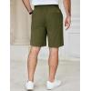 COOFANDY Men’s Casual Shorts Cotton Elastic Waist Drawstring Shorts Lightweight Summer Beach Shorts(Army Green)