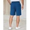 COOFANDY Men’s Casual Shorts Cotton Elastic Waist Drawstring Shorts Lightweight Summer Beach Shorts(Blue)