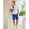 COOFANDY Men’s Casual Shorts Cotton Elastic Waist Drawstring Shorts Lightweight Summer Beach Shorts(Blue)