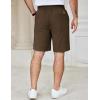 COOFANDY Men’s Casual Shorts Cotton Elastic Waist Drawstring Shorts Lightweight Summer Beach Shorts(Brown)