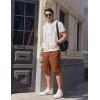 COOFANDY Men’s Casual Shorts Cotton Elastic Waist Drawstring Shorts Lightweight Summer Beach Shorts(Brown-2)