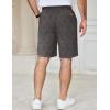 COOFANDY Men’s Casual Shorts Cotton Elastic Waist Drawstring Shorts Lightweight Summer Beach Shorts(Coconut Tree Dark Grey)