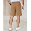 COOFANDY Men’s Casual Shorts Cotton Elastic Waist Drawstring Shorts Lightweight Summer Beach Shorts(Dark Khaki)