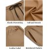 COOFANDY Men’s Casual Shorts Cotton Elastic Waist Drawstring Shorts Lightweight Summer Beach Shorts(Dark Khaki)