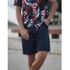 COOFANDY Men’s Casual Shorts Cotton Elastic Waist Drawstring Shorts Lightweight Summer Beach Shorts(Dark Navy Blue)