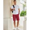 COOFANDY Men’s Casual Shorts Cotton Elastic Waist Drawstring Shorts Lightweight Summer Beach Shorts(Dark Red)