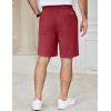 COOFANDY Men’s Casual Shorts Cotton Elastic Waist Drawstring Shorts Lightweight Summer Beach Shorts(Dark Red)