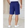 COOFANDY Men’s Casual Shorts Cotton Elastic Waist Drawstring Shorts Lightweight Summer Beach Shorts(Deep Blue)